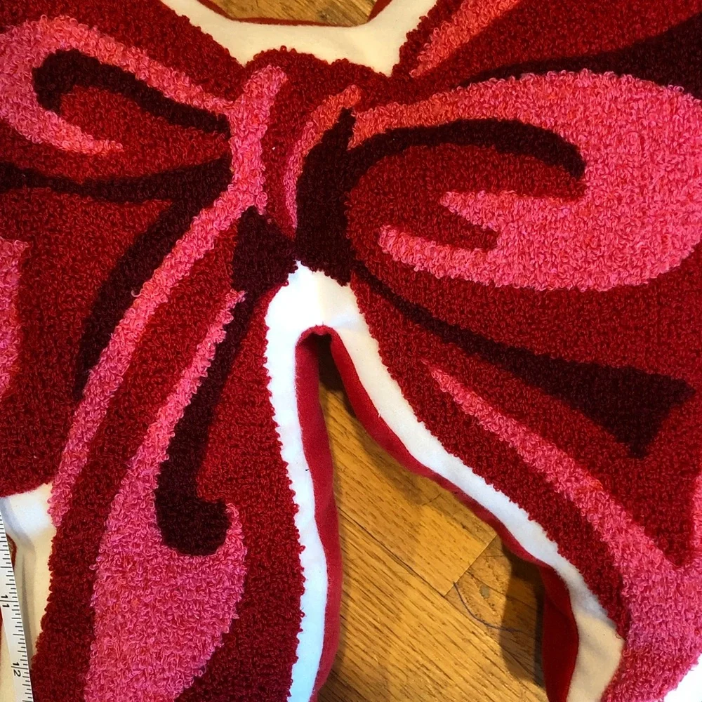 New with tag Celebrate It Red and Pink Bow Holiday Pillow
